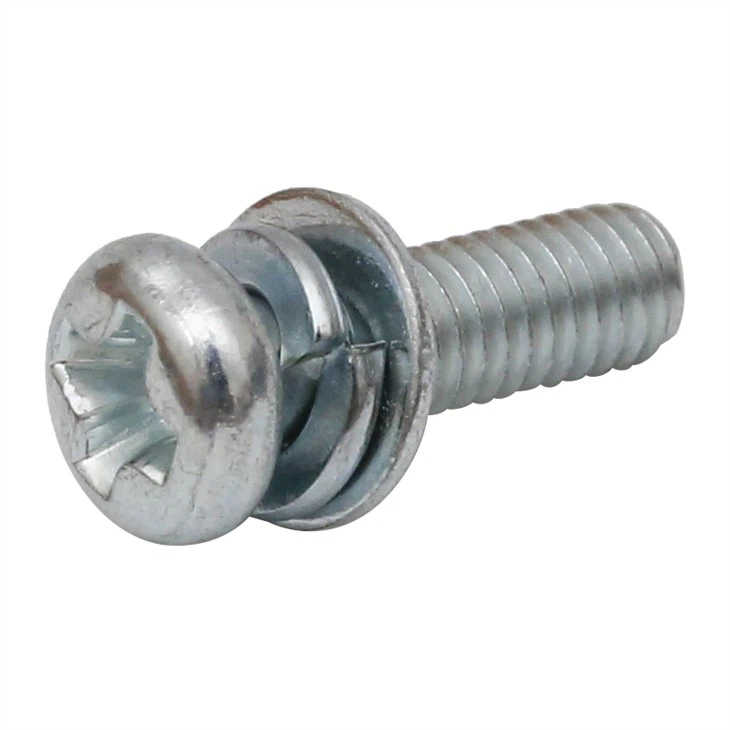 Phillips pan head machine screw with washers